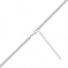 Stříbrný 925 náhrdelník - tři řetízky různých délek, dvě hladké lesklé kuličky