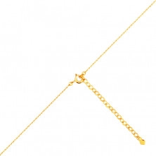 Diamantový náhrdelník 585 ve žlutém zlatě - symbol "INFINITY", dva čiré brilianty