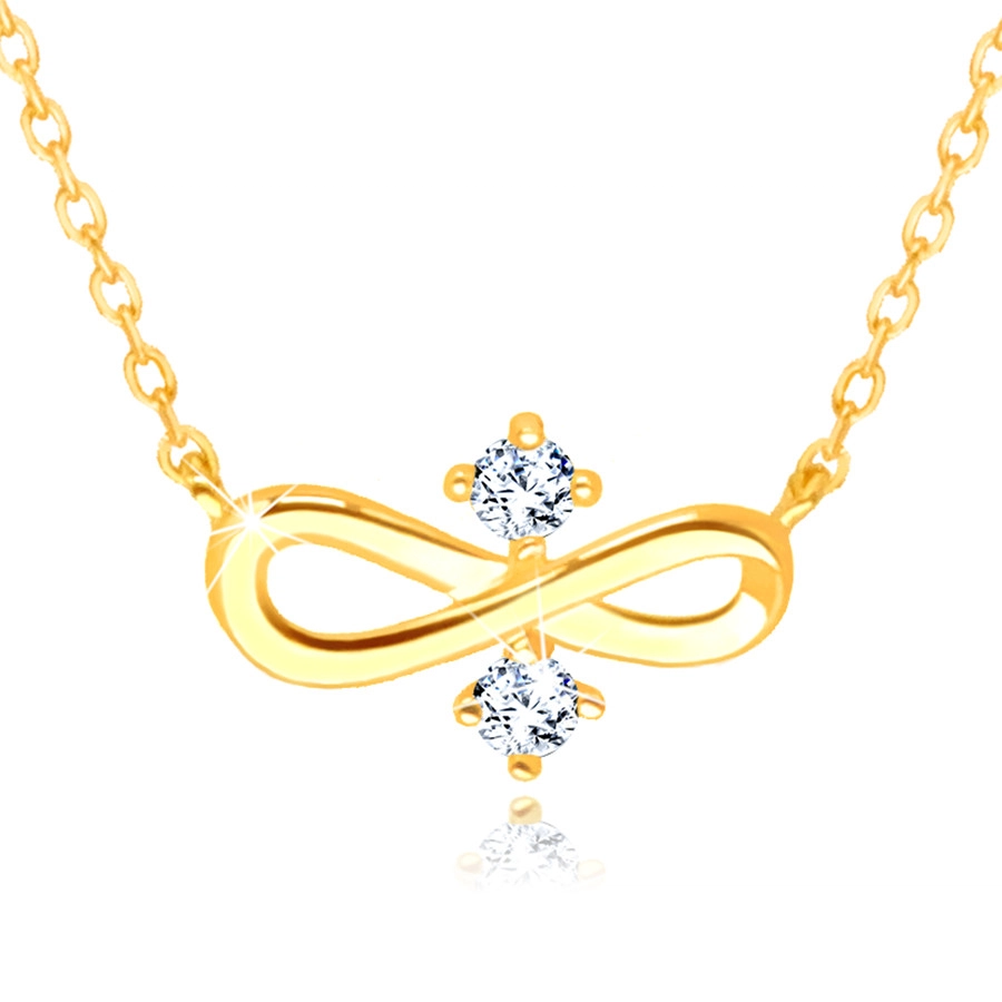 Diamantový náhrdelník 585 ve žlutém zlatě - symbol \