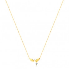 Diamantový náhrdelník z kombinovaného 14K zlata - andělská křídla, briliant