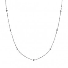 Stříbrný 925 náhrdelník - řetízek z malých kulatých oček, lesklé kuličky