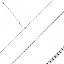 Stříbrný 925 náhrdelník, navlékací - hustě pospojovaná hranatá očka, lesklé kuličky