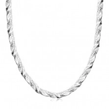 Stříbrný 925 řetízek - tři propletené pásky, hadí vzor, karabinka