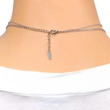 Ocelový náhrdelník - tenké řetízky, "Smile" - úsměv, srdce, smajlík, stříbrná barva