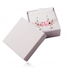 Dárková krabička na prsten a náušnice v bílé perleťové barvě