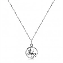 Stříbrný 925 náhrdelník - řetízek a znamení STŘELEC