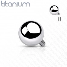 Titanový náhradní díl do implantátu, kulička, stříbrná barva, závit 1,6 mm