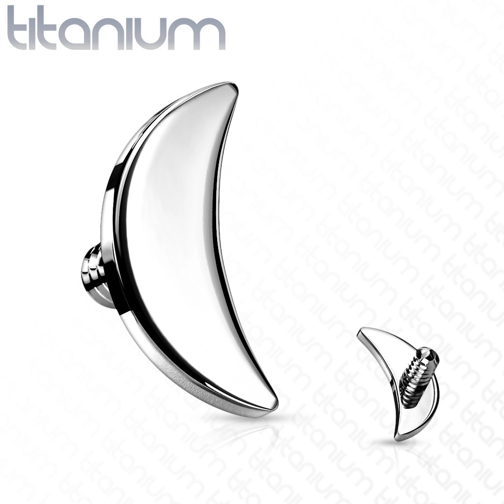 Levně Titanová náhradní hlavička do implantátu, půlměsíc 4 mm, stříbrná barva, tloušťka 1,6 mm