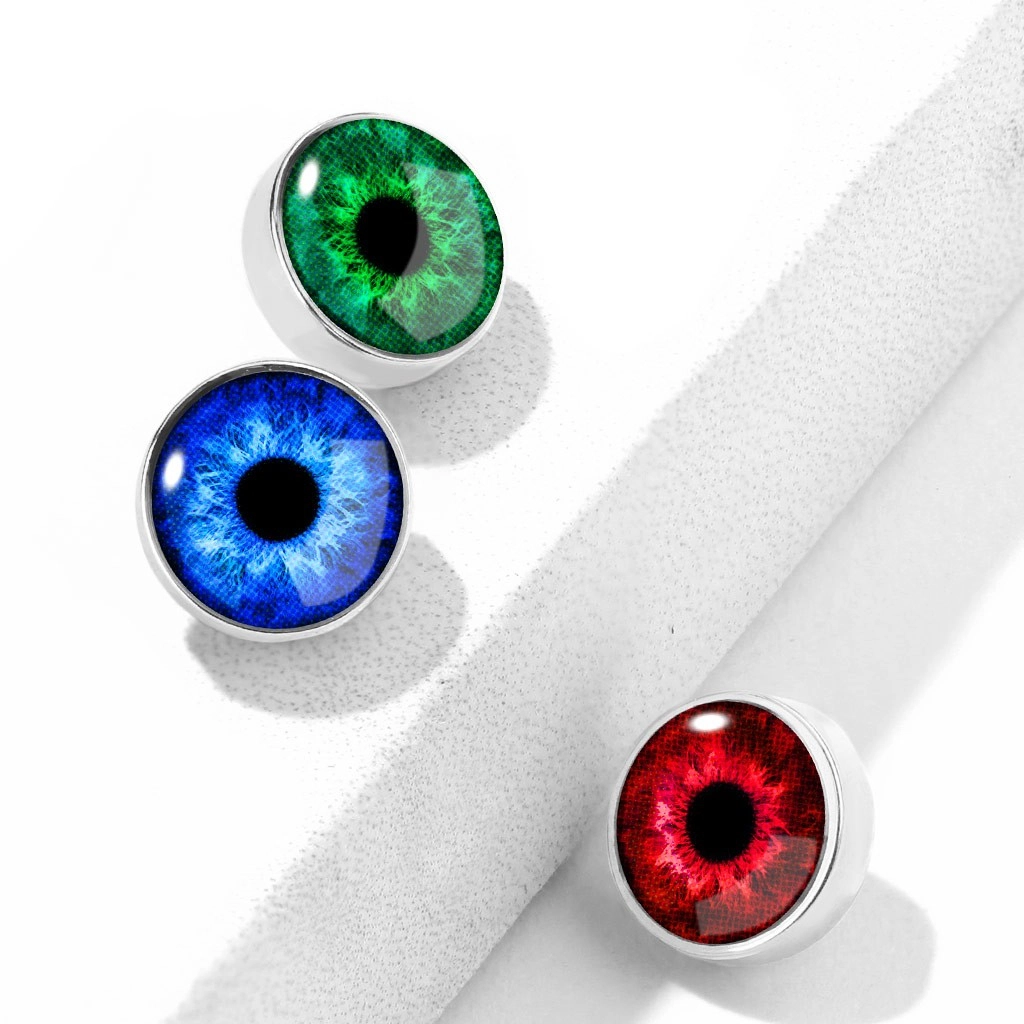 Levně Náhradní díl do implantátu z chirurgické oceli, barevné oko, stříbrná barva, 1,6 mm - Barva: Červená