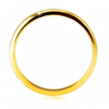 Obroučka ve žlutém 9K zlatě - nápis "LOVE" se zirkonem, hladký povrch, 1,5 mm 