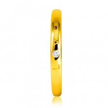Obroučka ve žlutém 585 zlatě - nápis "LOVE" se zirkonem, hladký povrch, 1,6 mm
