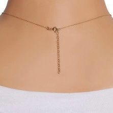 Zlatý 14K náhrdelník - srdíčko s výřezem, krátký řetízek s přívěskem