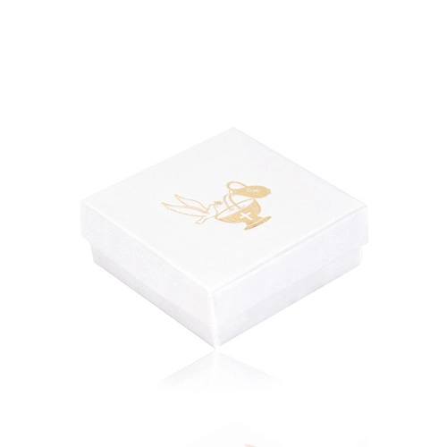 Levně Perleťově bílé dárková krabička - holubice, kalich, džbán