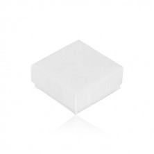 Dárková krabička na prsten a náušnice v bílé barvě, strukturovaný povrch