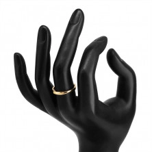 Prsten ze 14K žlutého zlata - jemně zkosená ramena, čirý zirkon
