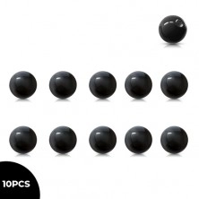 Náhradní akrylová kulička pro piercing se závitem - černá, sada 10 kusů