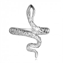 Stříbrný prsten 925 - nastavitelný, plazící se had