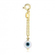 Stříbrný přívěsek 925 - zlatá barva, Fatimino oko, krátký řetízek