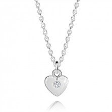Sada tří stříbrných náhrdelníků 925 - srdce, prsten, kulaté zirkony