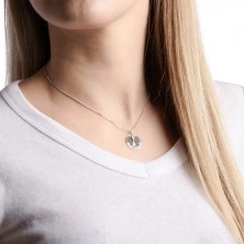 Stříbrný náhrdelník 925 - plochý kroužek, nápis "Best Friends", psí kost ve zlaté barvě
