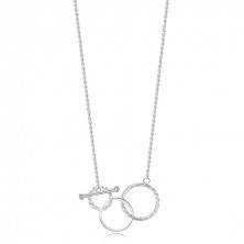 Provlékací stříbrný náhrdelník 925 - hladké kolečko, propletené kroužky, tenký řetízek 