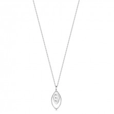 Stříbrný náhrdelník 925 - čiré diamanty, menší a větší zrnko