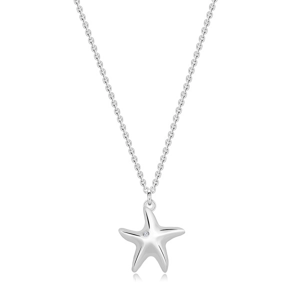 Náhrdelník ze stříbra 925 - motiv mořské hvězdice, čirý briliant