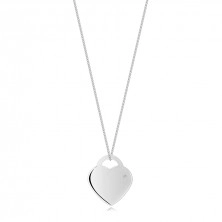 Stříbrný náhrdelník 925 - visací zámek ve tvaru srdce, briliant čiré barvy