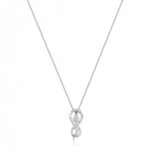 Stříbrný náhrdelník 925 - strukturovaný had stočený do symbolu nekonečna