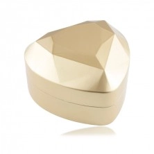 Dárková krabička LED na prstýnky - srdce, lesklá zlatá barva