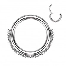 Piercing z chirurgické oceli - kroužek s kuličkovým vlascem, 10 mm