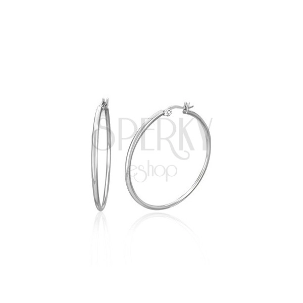 Náušnice z chirurgické oceli - kruhy stříbrné barvy, 19,5 mm