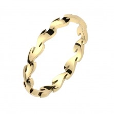 Prsten z oceli 316L ve zlaté barvě - větvička s vavřínovými listy