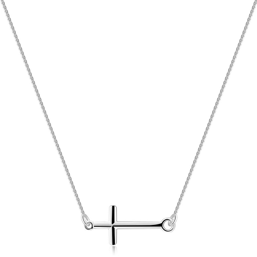 Stříbrný 925 náhrdelník - choker, latinský kříž, řetízek Venezia