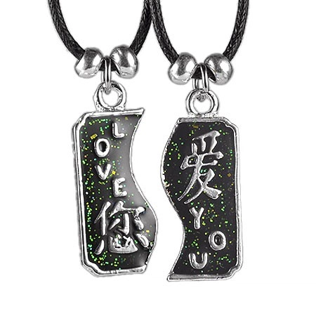 Levně Dvoudílný náhrdelník LOVE YOU s čínskými znaky