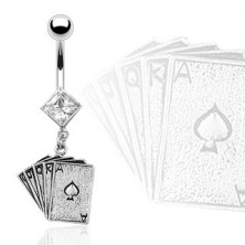 Piercing do pupíku - hrací karty