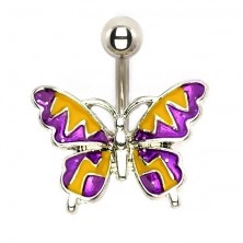 Ocelový piercing - letní motýl