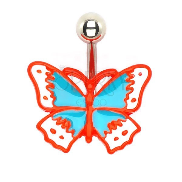 Piercing do pupíku - litý retro motýl