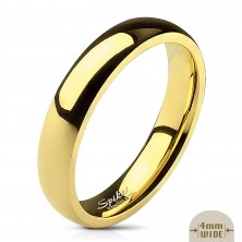 Hladký ocelový prsten ve zlaté barvě - 4 mm