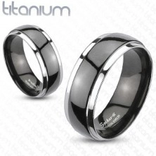 Prsten z titanu - černo-stříbrný