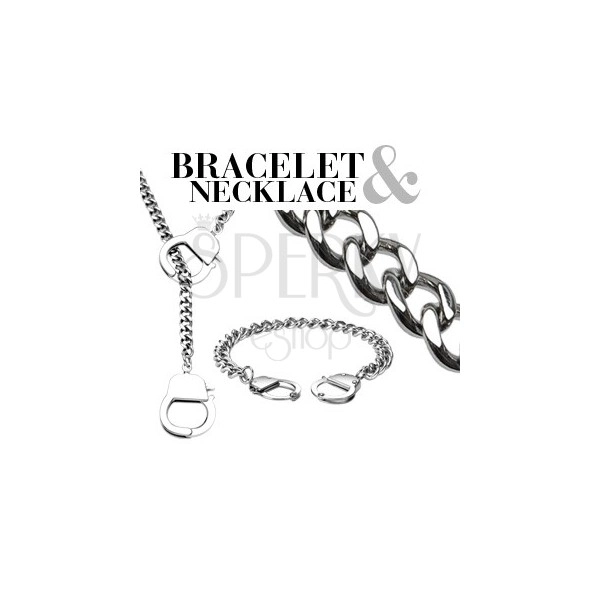 Řetízkový set - náramek a náhrdelník s pouty