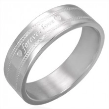 Ocelový prsten s gravírováním FOREVER LOVE