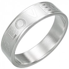 Ocelový prsten - LOVE, čtyřlístek