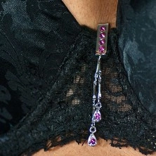 Šperk na plavky - visící slzičky zirkonů na dlouhém řetízku