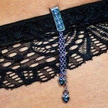 Šperk na plavky - visící srdíčko se zirkonem na řetízku