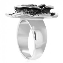 Dvoubarevný ocelový prsten - obrovská růže