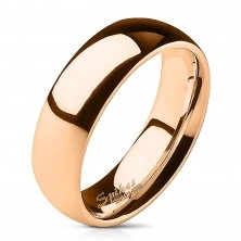 Prsten z oceli v růžovo-zlaté barvě - 6 mm