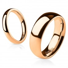 Prsten z oceli v růžovo-zlaté barvě - 6 mm