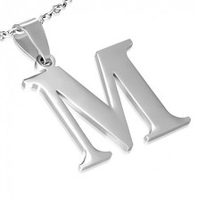 Přívěsek z oceli - písmeno "M"