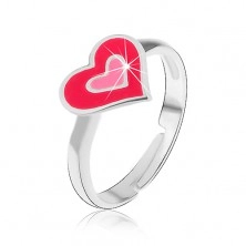 Dětský stříbrný prsten 925 - růžová srdíčka